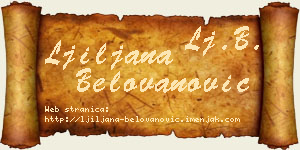 Ljiljana Belovanović vizit kartica